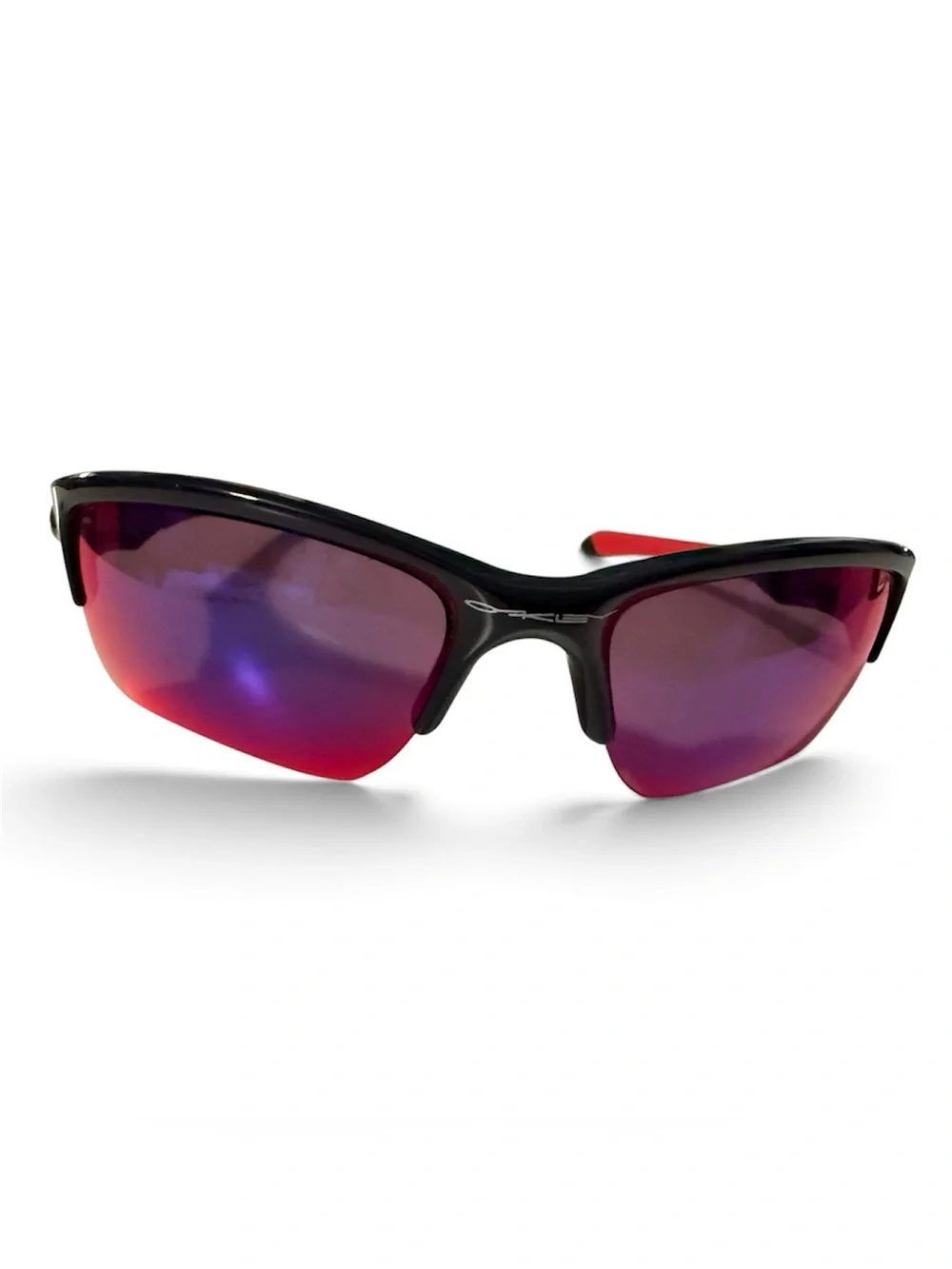 Oakley Black & Red Sport Sunglasses with Rose-Tinted Lenses